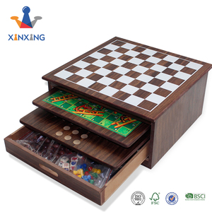 10 in 1 multi-funzione di giochi 10 in legno giochi da tavolo: scacchi backgammon checker mikado domino ludo poker cribbage dices - Product Image 3