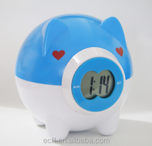 EMAF Personalizzata Divertente i bambini della scatola di figura del maiale orologio digitale scatola di moneta piggy <span class=keywords><strong>bank</strong></span> con orologio digitale - Product Image 3