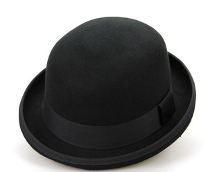 logo personnalisé chapeau melon dames plat haut de laine des chapeaux de feutre pour la vente - Product Image 1