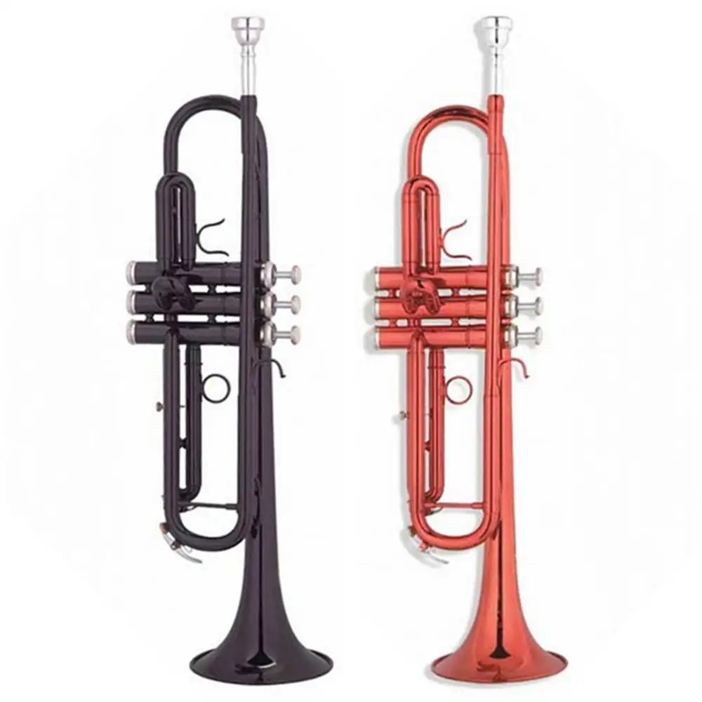 Rojo Negro trompeta incluye estuche boquilla y accesorios, estándar Bb colorido trompeta Set para estudiante principiante