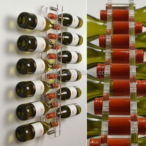 Custom Decorative Wall Mounted Acrylic <strong>Wine</strong> Display Rack Lucite <strong>Bottle</strong> Rack <strong>Holder</strong> for Bar - Product Image 2