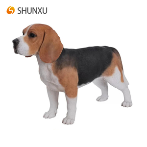 Canlı Ayrıntılı Reçine Ayakta Beagle Köpek Heykeli Heykelcik Ev Bahçe Dekor Hayvan Heykelleri - Product Image 3