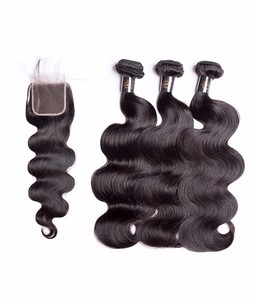Lumière du soleil malaisienne Remy cheveux vague de corps 4 faisceaux avec dentelle frontale goutte expédition rapide <span class=keywords><strong>Ishow</strong></span> cheveux humains - Product Image 6