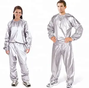 Sauna Suit Sweat Suit Gym Fitness Workout Clothing Training Workout Unisex Anti-Rip PVC Sweat Sauna Suit