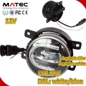 12V white Fog lamp with DRL daytime running light 9005 9006 H11 H10 3.5 inch led fog light