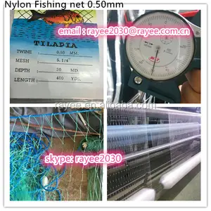 Goedkope en sterke groene dubbele geknoopt Nylon visnet voor tilapia 0.50mm, 0.60mm, 0.70mm