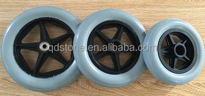 7 Zoll massive <span class=keywords><strong>PU</strong></span>-Schaum räder mit Kunststoff felge für Rollstuhl fahrer - Product Image 4