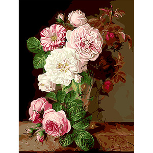 Europa <span class=keywords><strong>Fiori</strong></span> Pittura di DIY Dai Numeri Acrilico Vernice Dai Numeri Dipinte A Mano Pittura A Olio <span class=keywords><strong>Su</strong></span> <span class=keywords><strong>Tela</strong></span> di Canapa Per La Decorazione Domestica Della Parete di Arte
