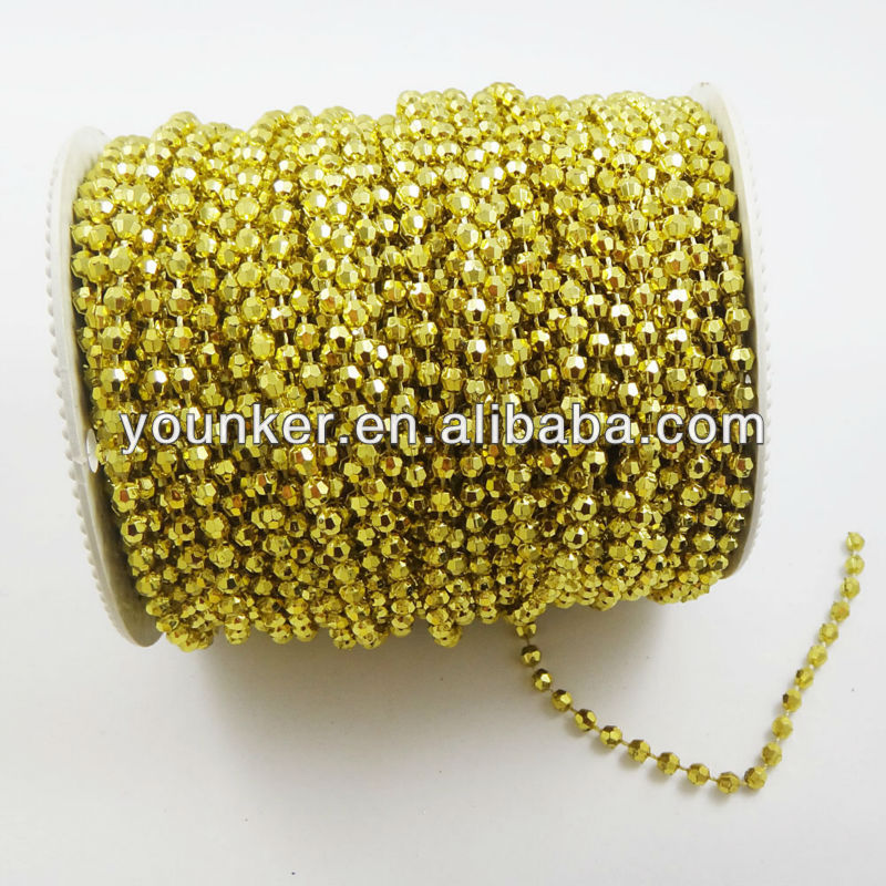 золотой мот граненые пластиковые шарики цепи оптовой