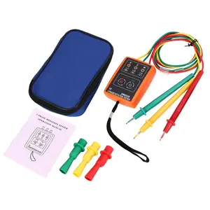 SM852B 3 Phase Rotation Tester Digital Phase Indicator Detector LED Buzzer Phase Sequence Meter Voltage 60V~600V