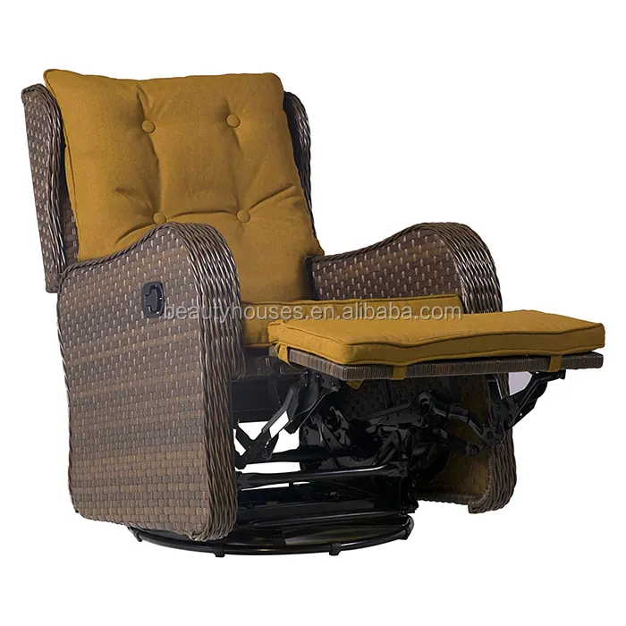 Outdoor single sofa garden hotel 360 Degree functional rattan recliner sofa