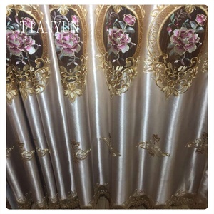 Rideaux de fenêtre pare-soleil qualité supérieure rideau occultant brodé de belles fleurs turques européennes - Product Image 2