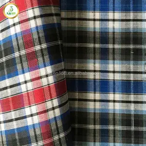 stocks fabric plaid yarn dyed 100% cotton fabric with low price