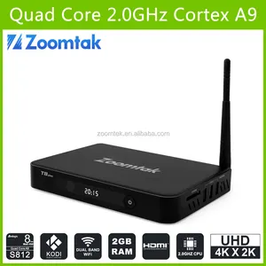 Zoomtak amlogic s812 Quad-Core t8 plus smart tv box android Unterstützung 4k und h. 265