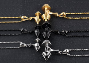 D'inspiration Hip Hop Bijoux Haltère Pendentif Personnalisé Bodybuilding Fitness Bijoux Gym Hommes Haltère Collier - Product Image 4