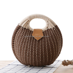 Wholesale Women Summer Natural Raffia <strong>Straw</strong> <strong>Bag</strong> Shell Shape Rattan <strong>Straw</strong> Beach Tote Hand <strong>Bag</strong> - Product Image 3