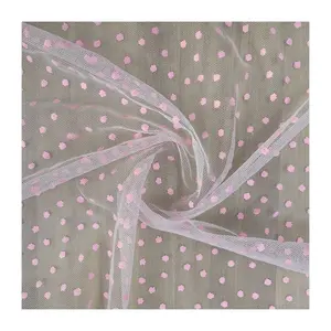 Small Polka Dots Design Offset Printing Tulle Fabric For Wedding Dress/Mosquito Nets/Bedding/Casual Clothes