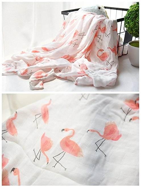 Zogift 2018 algodón manta de bebé Flamingo suave multifuncional mantas muselina del bebé - Product Image 3