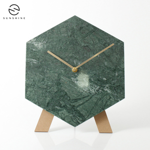 Orologio <span class=keywords><strong>da</strong></span> <span class=keywords><strong>parete</strong></span> in marmo pietra esagonale decorativo <span class=keywords><strong>casa</strong></span> di lusso - Product Image 3
