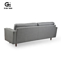 Canapé d'angle en tissu de lin pour petit espace Milano 2pc moderne réversible gris canapé ensemble meubles avec pouf