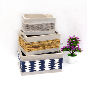 Boîtes en bois rustiques tissées à la main, boîtes décoratives bon marché pour le rangement, 20 pièces - Product Image 6