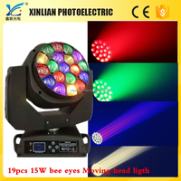 Robot à effet de scène 19 pièces 15w 4 Iin 1 oeil d'abeille zoom tête mobile led dj lumière