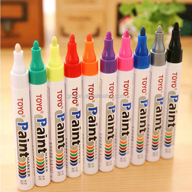 Đóng Gói Mới TOYO Bút Đánh Dấu Sơn Đầy Màu Sắc Album DIY Graffiti Bút Xe Lốp Sơn Marker