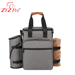 Küçük köpek spor malzemeleri kiti naylon Pet Tote aksesuarları seyahat fermuarlı çanta kapatma kuru gıda depolama sırt çantası - Product Image 2