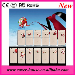 Hot vente cadeaux de noël Santa Claus bonhomme de neige imprimé effacer TPU cas de téléphone pour Apple iPhone 6 / 6 S - Product Image 1
