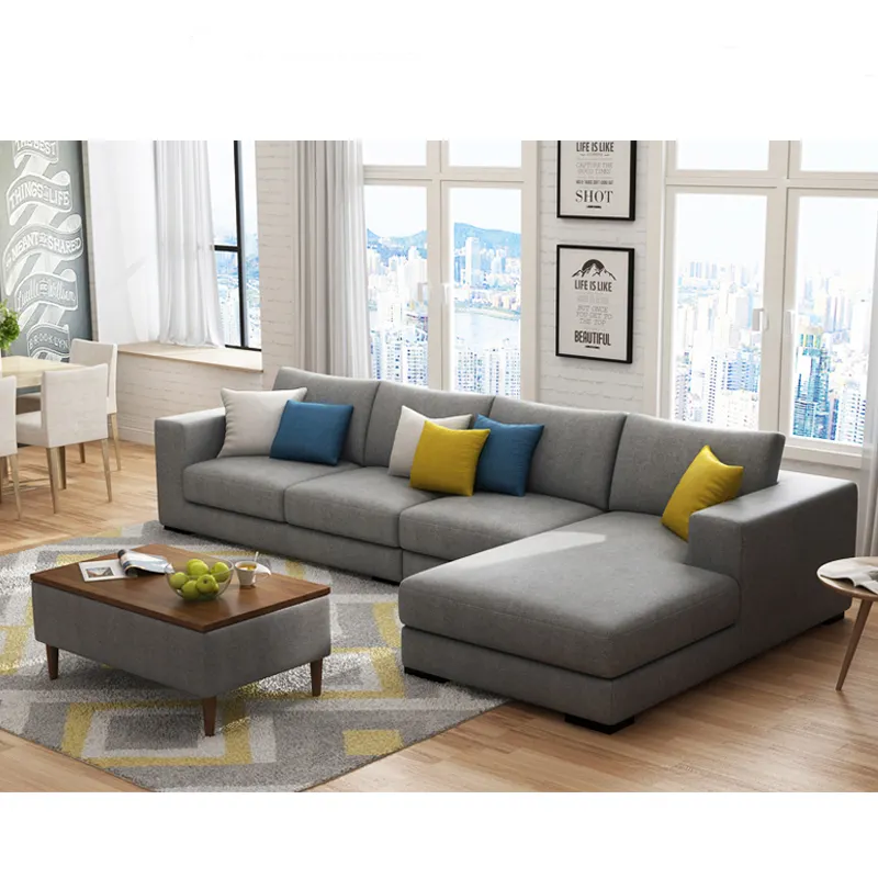 General Use L shape Corner Sofa Modern Furniture Living Room Nordic Sofa With ODM OEM Service