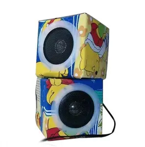 Diy Vierkante Recycle Printing Mini Opvouwbare Kartonnen Papier Doos Speaker