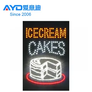 Sinal de led interno, 16*24 polegadas, bolos icecream led, sinal aberto, super brilhante para arte em acrílico visor led