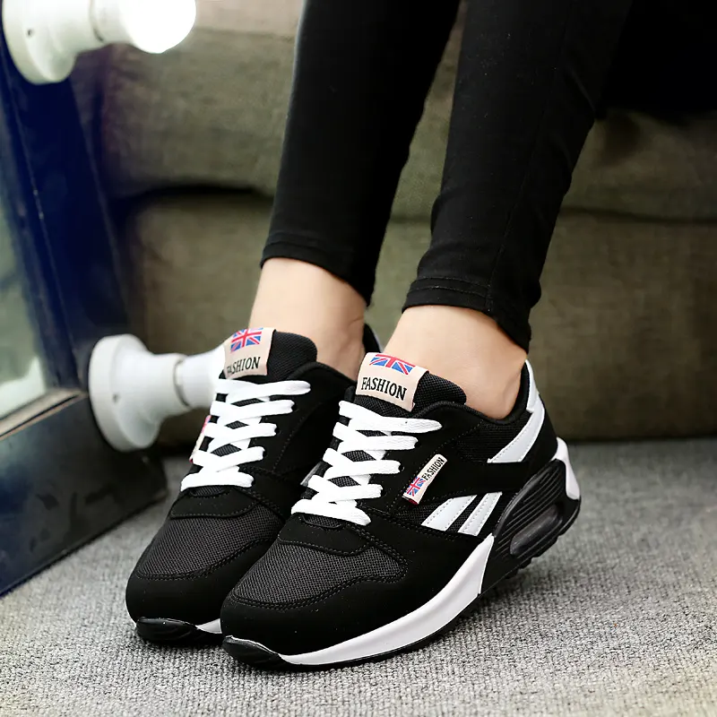Fashion women cheap air womens black athletic wholesale casual sneaker slim step sport fabric breathable shoes