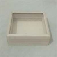 Boîtes d'artisanat en bois à dessus en verre Boîte de produit d'emballage cadeau avec couvercle transparent coulissant Boîte d'affichage en bois pour bijoux de collection Gem
