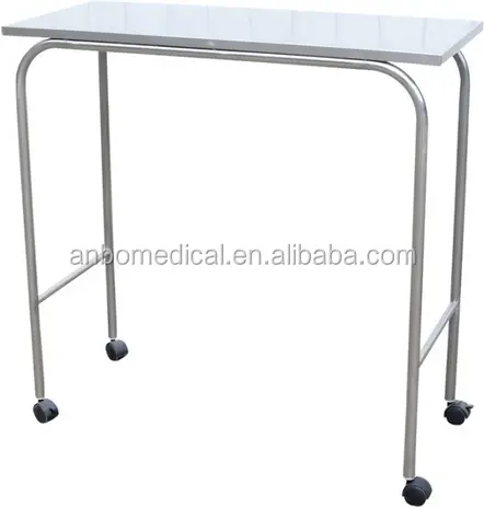 Обеденный стол, пациентный металлический стол с колесами