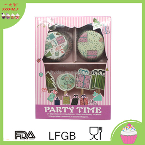 Bộ Dụng Cụ Làm Bánh Cupcake Trực Tiếp Từ Nhà Máy 24 Toppers & Hộp Bánh Cupcake Giấy Lót Cupcake Tùy Chỉnh - Product Image 4