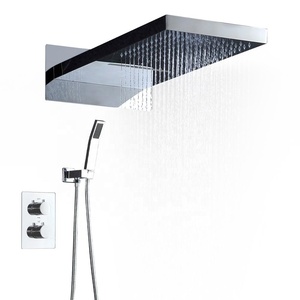 2026 Newly Design Wall Mounted Rainfall Waterfall Massage <strong>Shower</strong> Head Thermostatic <strong>Bath</strong> <strong>Shower</strong> <strong>Set</strong> - Product Image 2