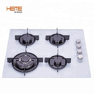 Fabrication OEM/ODM, plaque <span class=keywords><strong>de</strong></span> <span class=keywords><strong>cuisson</strong></span> à gaz à quatre brûleurs en verre blanc <span class=keywords><strong>de</strong></span> qualité supérieure (PGR6041G-AEW) - Product Image 1