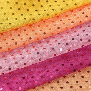 Polyester gestrickte spangle stoff mit pailletten/pailletten stoff