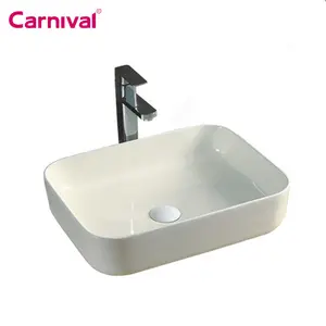 Fornitore della cina sanitari in porcellana lavabo fatto a mano bagno in ceramica sopra il lavandino montato sul contatore per la casa dell'hotel