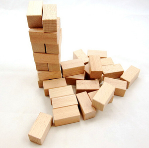 부드러운 모래를 뿌린 나무 블록 건물 장난감 사각형 스태킹, 유치원 빌딩 블록 많은 - Product Image 1