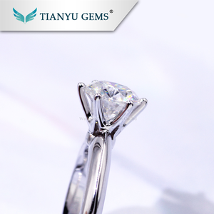 per sempre un 1.25ct moissanite del diamante 14 k/18 K anello di nozze di diamante/anello di fidanzamento - Product Image 3