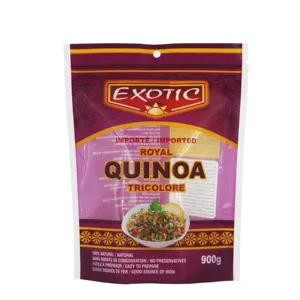 Heat seal couscous and quinoa clear transparent plastic food packaging mylar ziplock bag with window