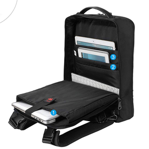 <span class=keywords><strong>Mochila</strong></span> Impermeable Antirrobo para Portátil Oxford para Macbook Air Pro y <span class=keywords><strong>Dell</strong></span> de 13.3-15.6 Pulgadas con Cierre de Cremallera Unisex Negra - Product Image 1