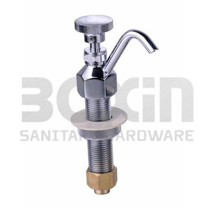Set Rubinetto da <span class=keywords><strong>Cucina</strong></span> Commerciale a Montaggio su Piano, Flusso 0.5 GPM, Design Industriale, Controllo a Pulsante con Singola Maniglia in Acciaio Inox - Product Image 3