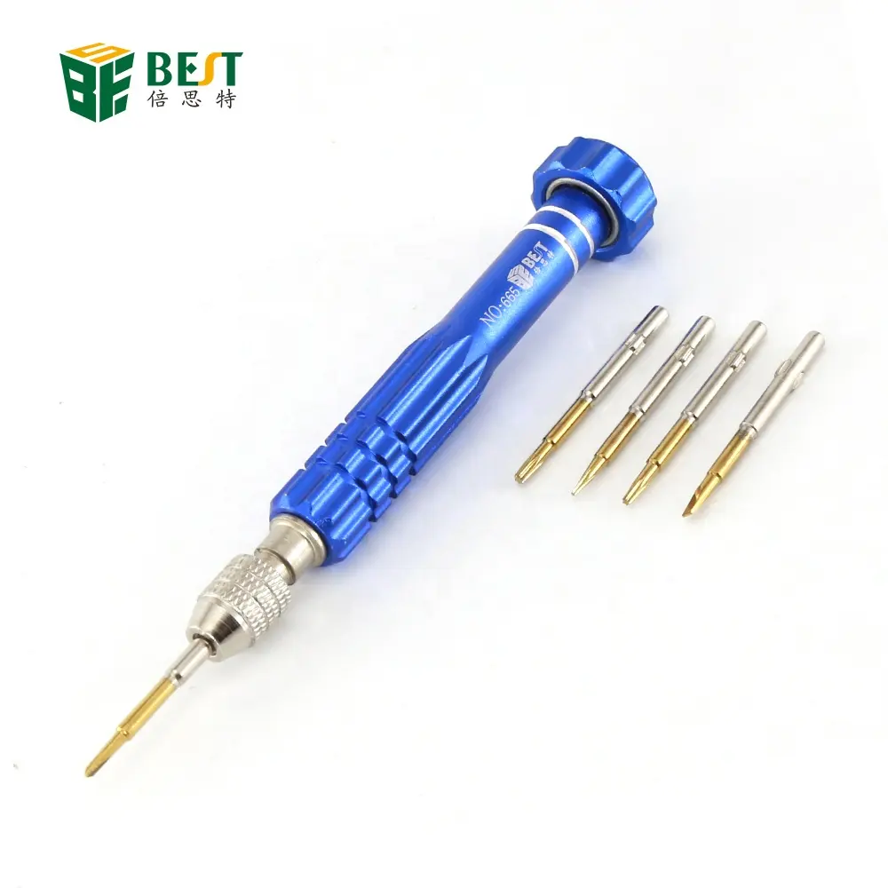 BST-665 5 In 1 Mobiele Telefoon Cr-V Staal Reparatie Demonteren Gereedschap Mini Schroevendraaier Magnetische Torx Schroevendraaier Set repareren Gereedschap