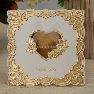 New Design Hot Item For Sale Gold Hearts Wedding Invitations