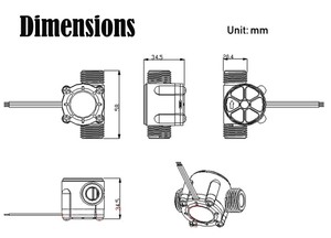 Yfs201b 0.5 inch DN15 Ống đo lưu lượng Máy nước nóng Cảm biến lưu lượng nước máy thẻ nước quả lưu lượng kế - Product Image 6
