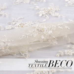 Nuovo Arrivo <span class=keywords><strong>Top</strong></span> Quality bianco con paillettes e perline george pizzo <span class=keywords><strong>tulle</strong></span> tessuto per abito da sposa - Product Image 3