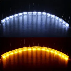 Clignotant led blanc ambre jaune drl, bande lumineuse en cristal flexible, avec larmes des yeux, lumière flottante, offre spéciale,